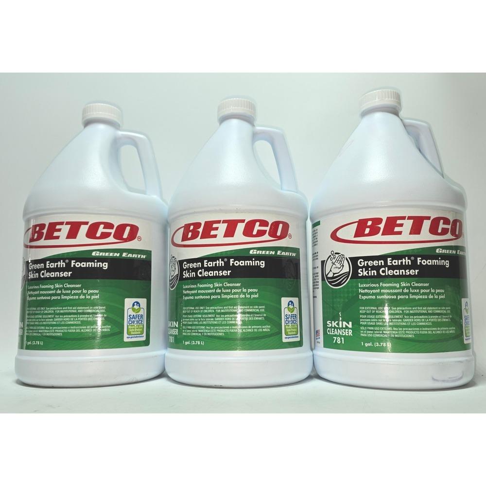 3 Pack Betco Green Earth Foaming Skin Cleanser 781 1 Gallon Hand Soap Bulk